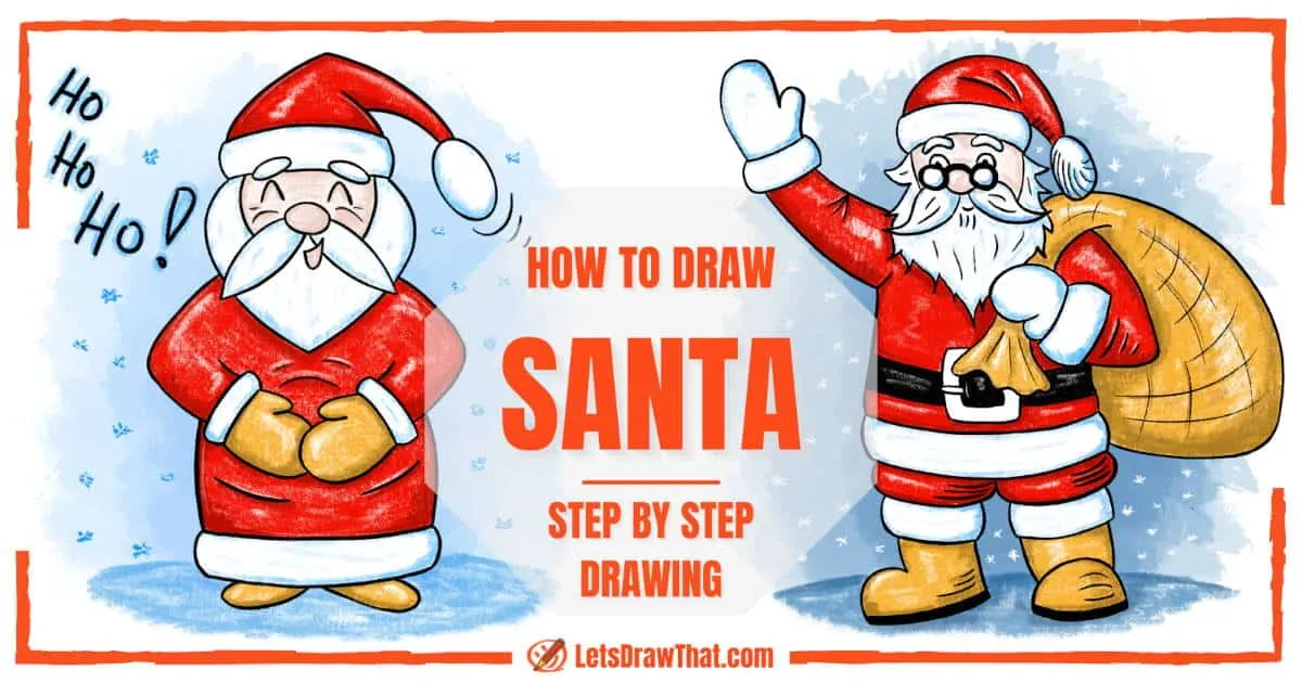 How to draw santa step by step drawing