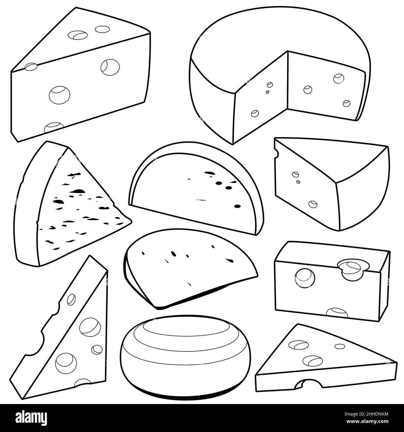 Swiss cheese black and white stock photos images