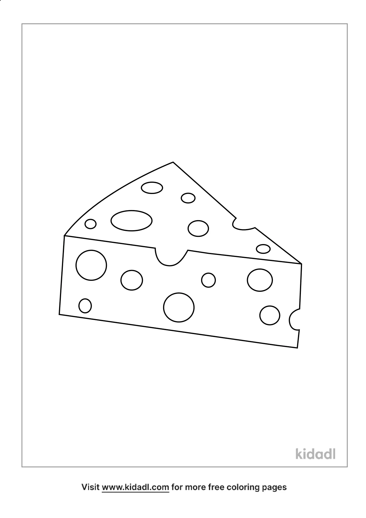 Free slice of swiss cheese coloring page coloring page printables