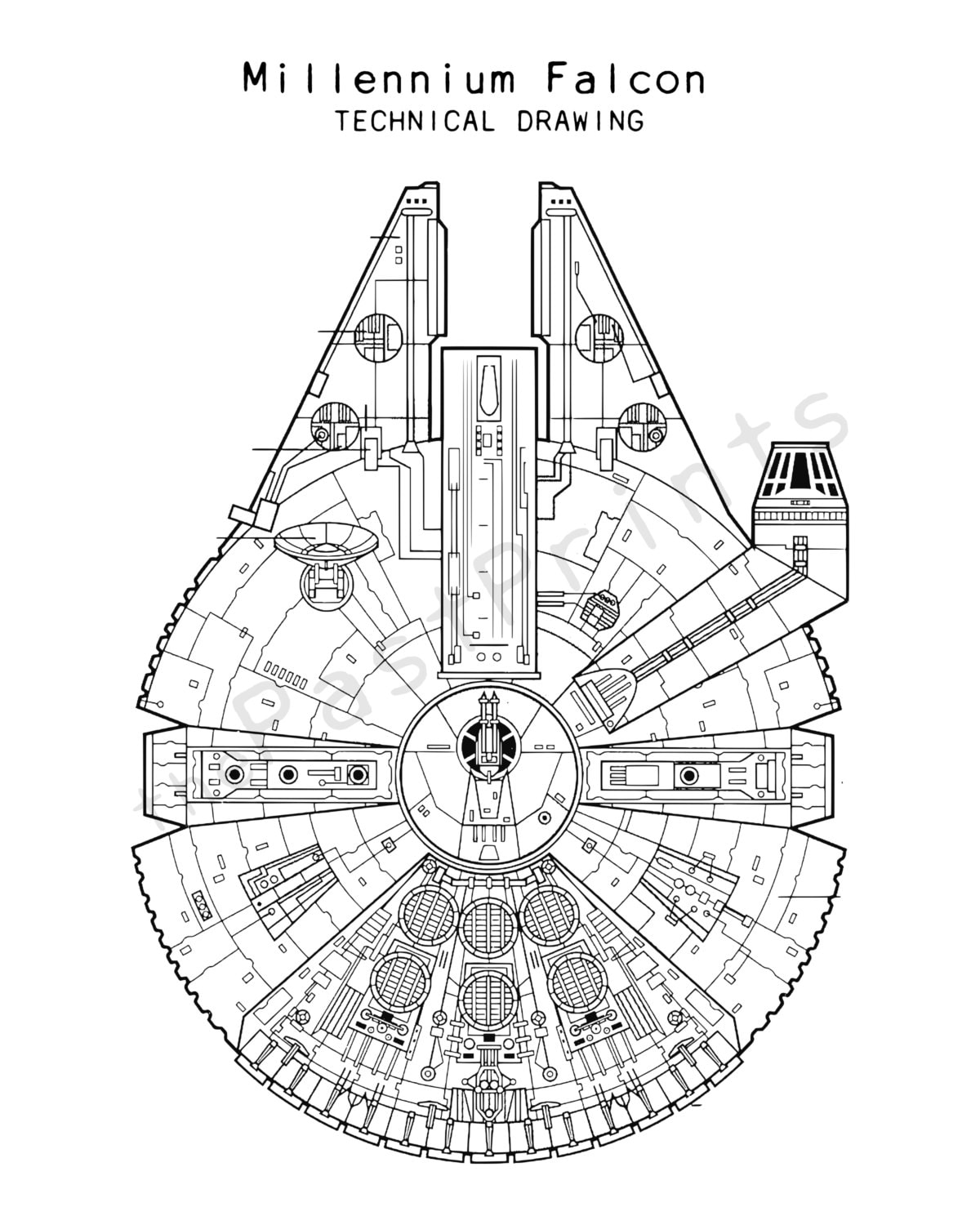 Star wars printable star wars millennium falcon star wars art star wars print star wars poster star wars drawing kids gift