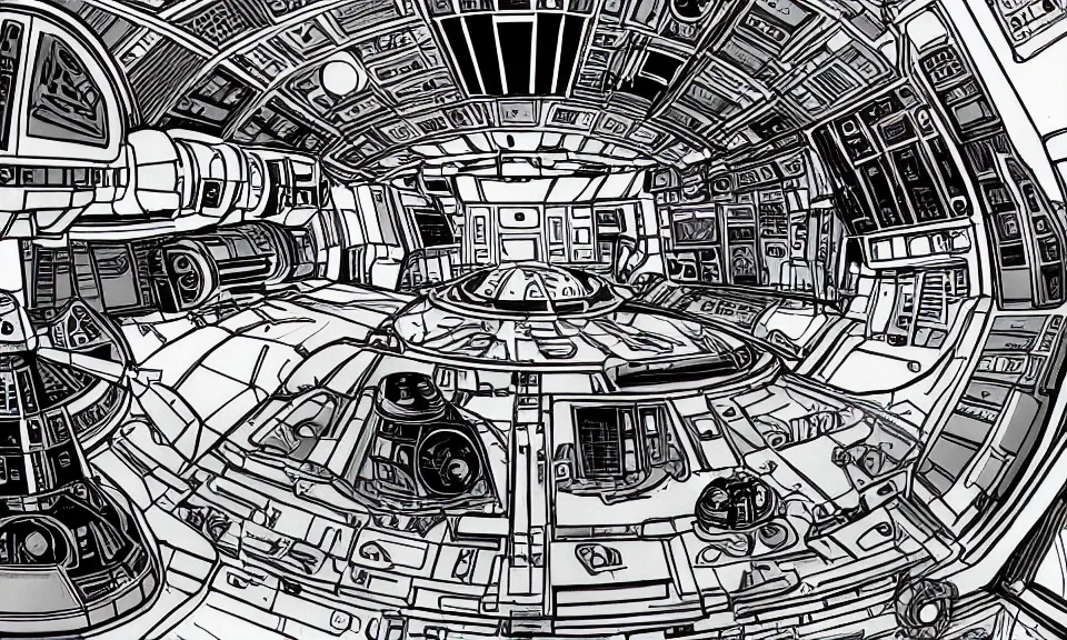 Interior of a millennium falcon from star wars anime stable diffusion