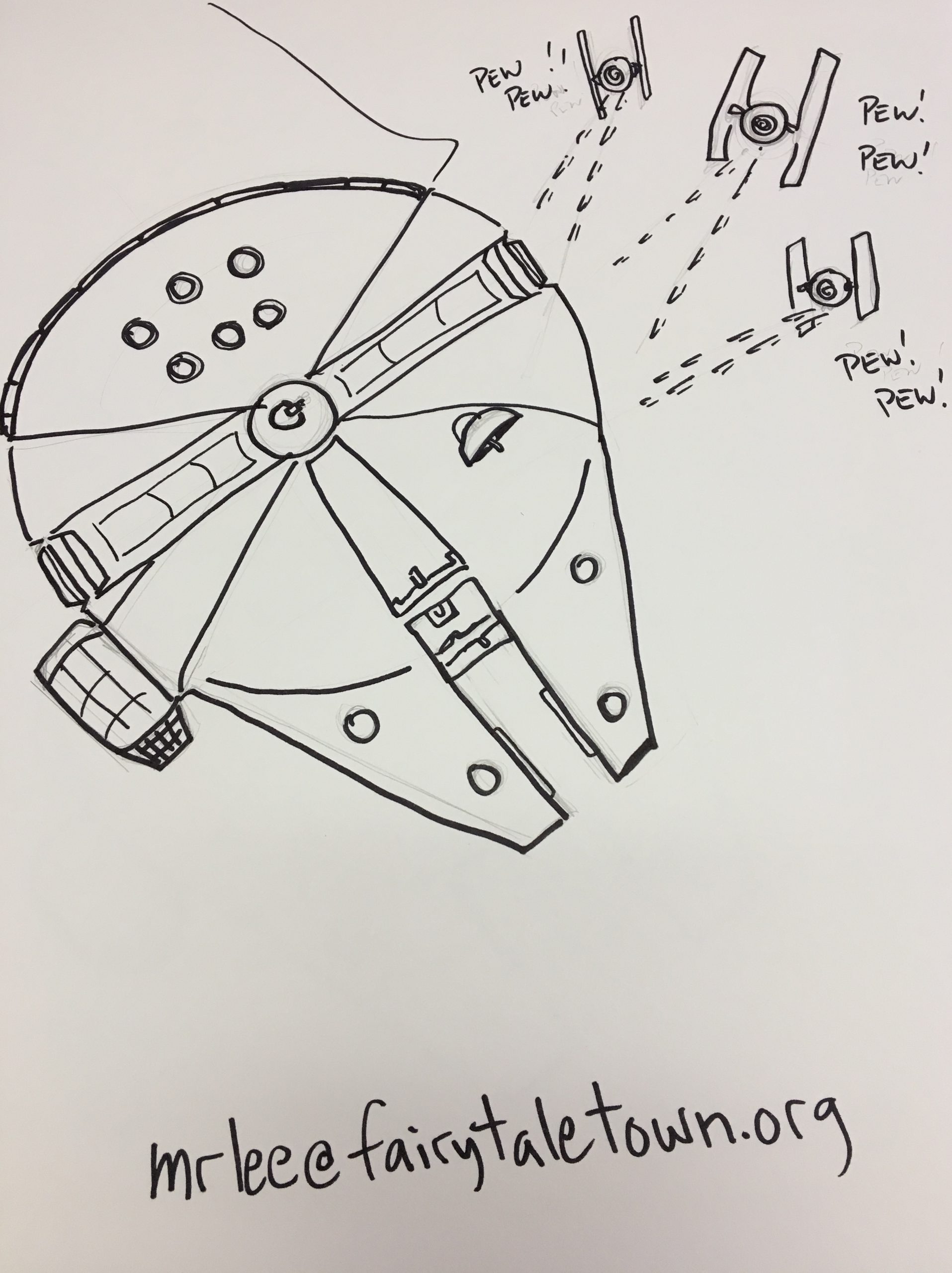 Millennium falcon coloring page