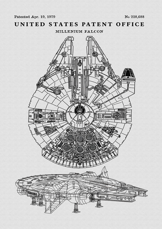 Millennium falcon patten julisteet ja tulosteet tekijãltã fan art