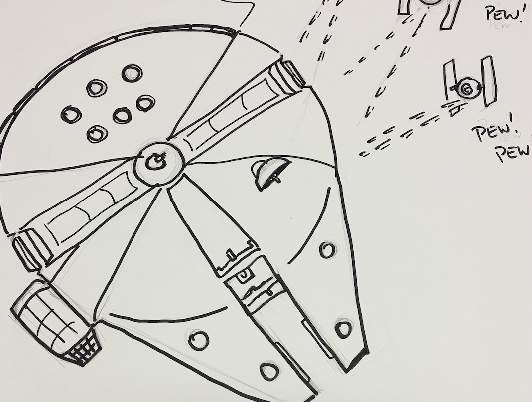 Millennium falcon coloring page