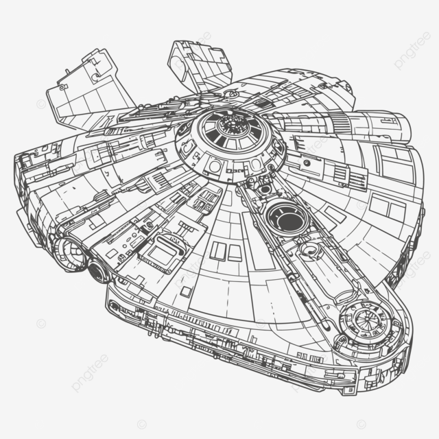 Millennium falcon coloring page outline sketch drawing vector wing drawing ring drawing color drawing png and vector with transparent background for free download