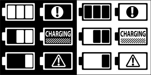 Battery symbol vector images over