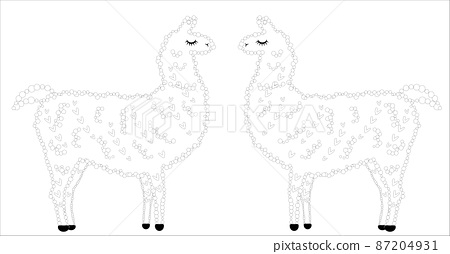 Coloring page of cartoon lama lama coloring