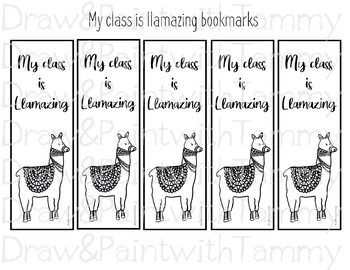 My class is llamazing poster printable coloring page bookmarks to color