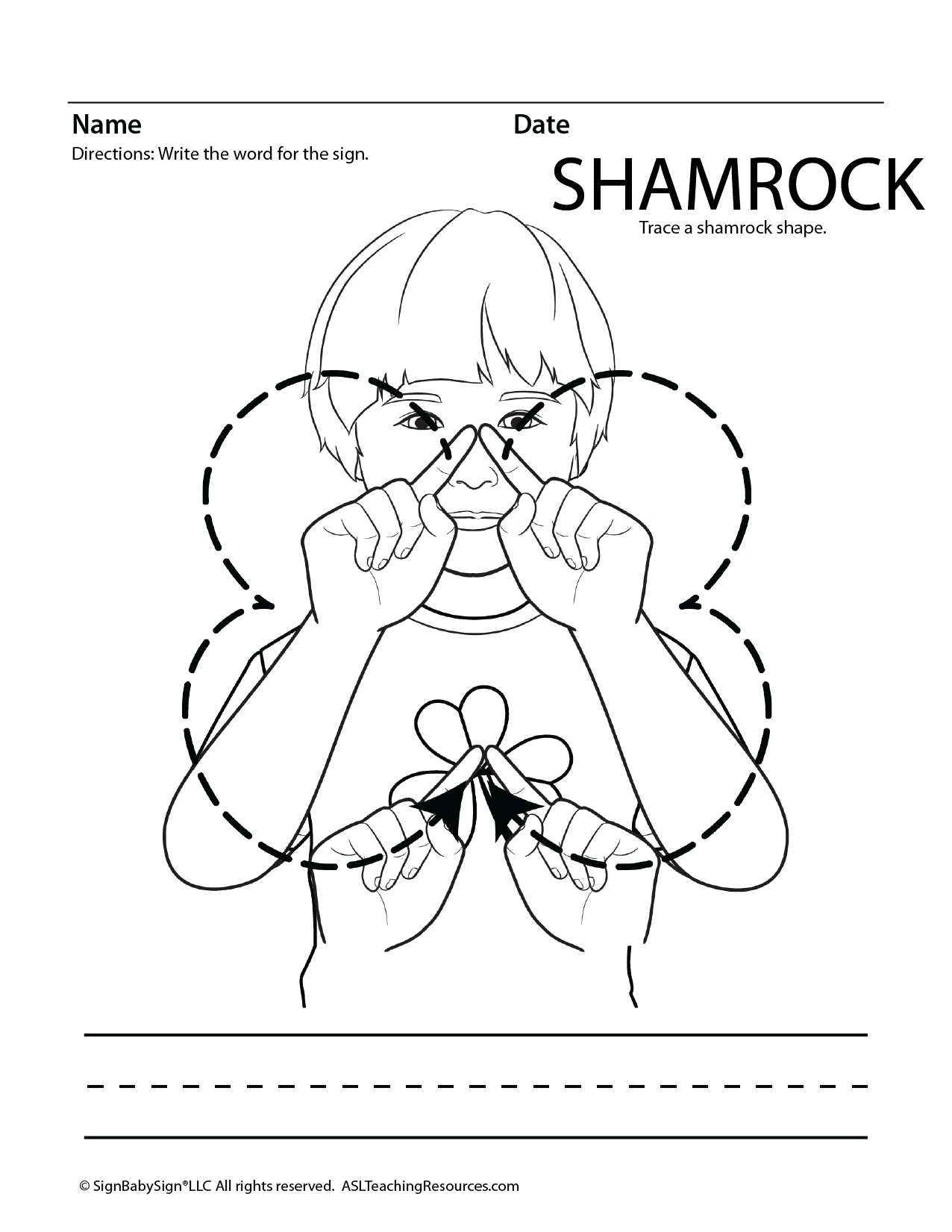 St patricks day coloring pages asl