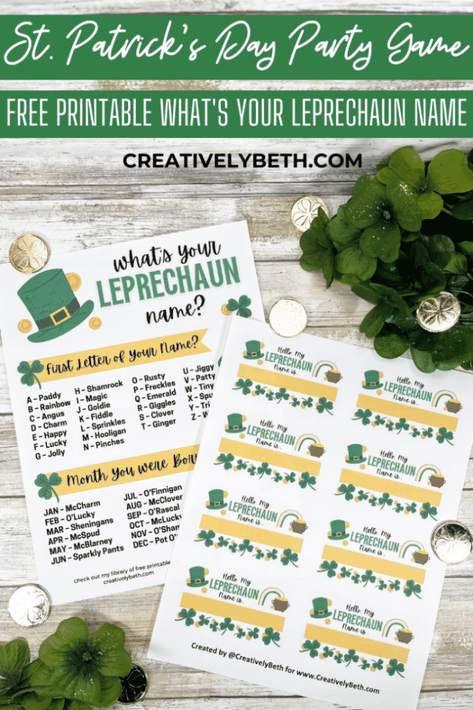 What is your leprechaun name free printable