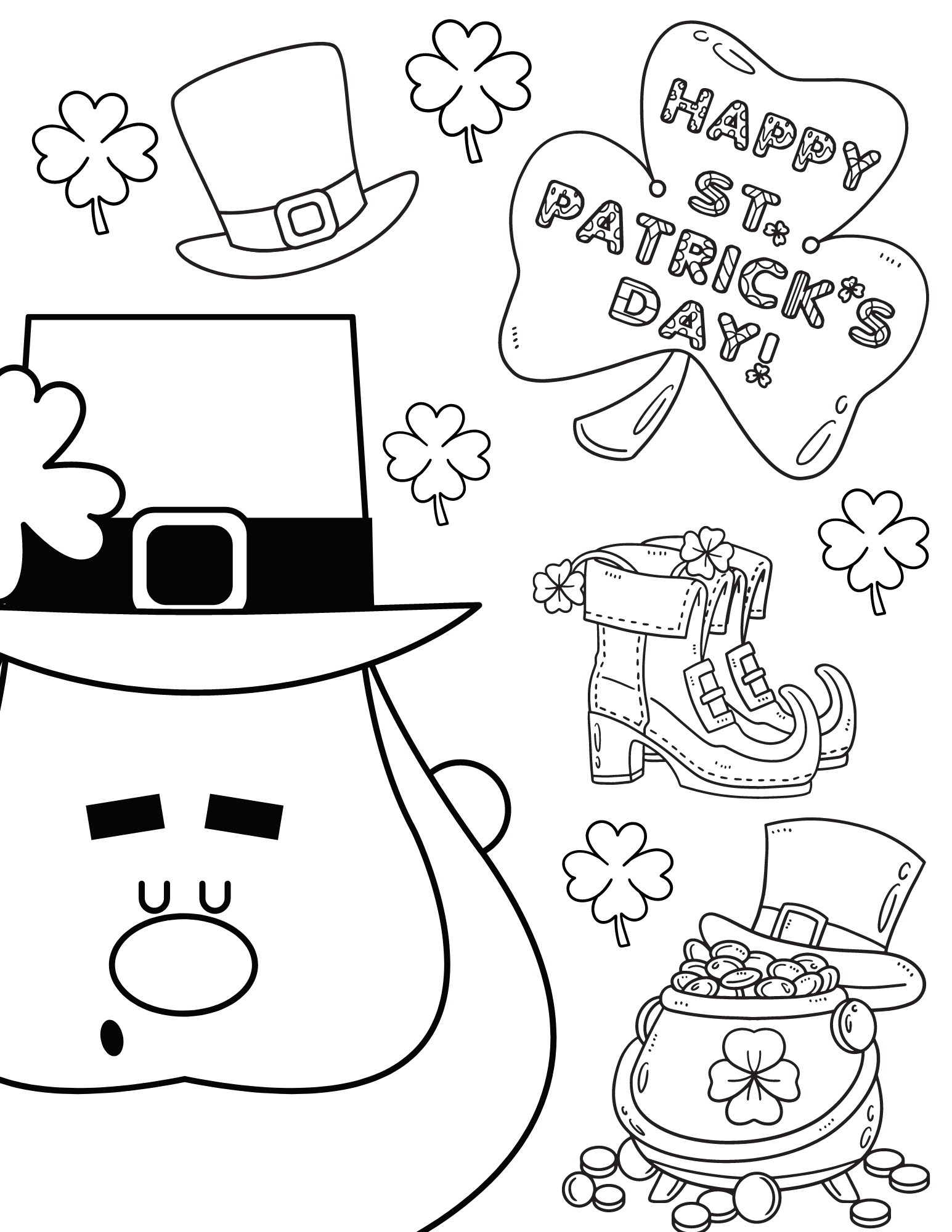 Free printable leprechaun coloring pages for kids and adults