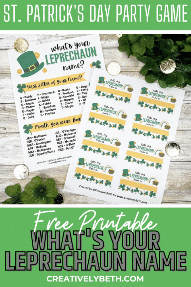 What is your leprechaun name free printable