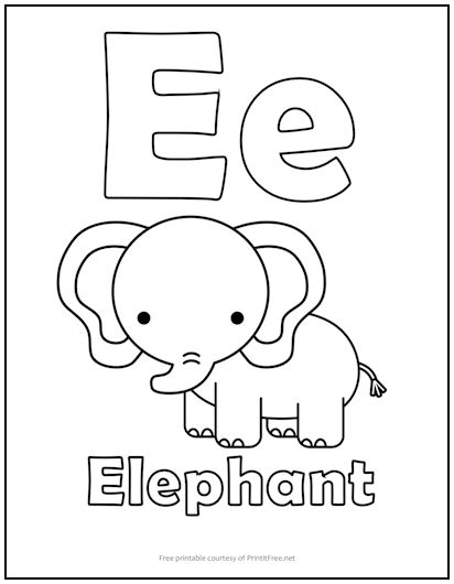 Alphabet letter âeâ coloring page print it free