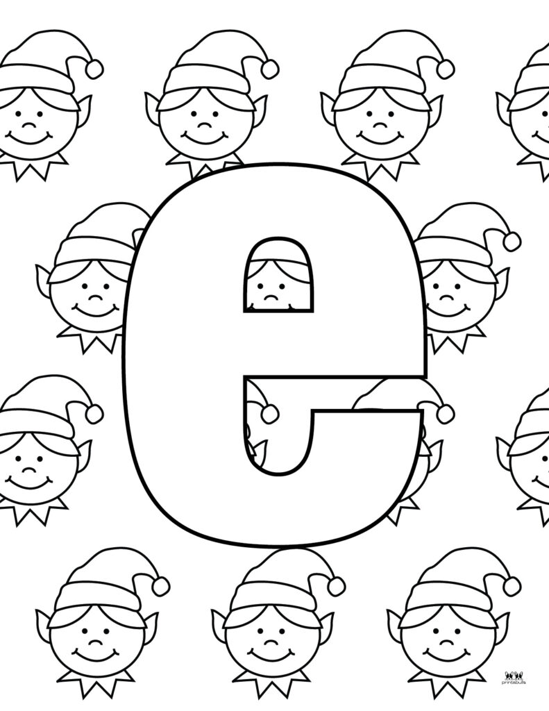 Letter e coloring pages