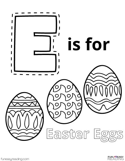 Free letter e coloring pages for preschoolers