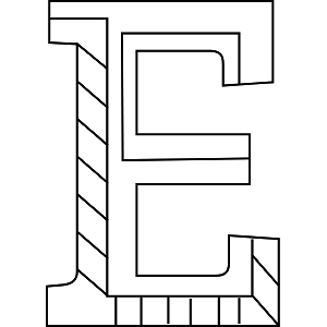 Uppercase e coloring page