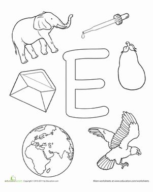 Coloring e is for worksheet education alphabet activities preschool alphabet preschool preschool letters