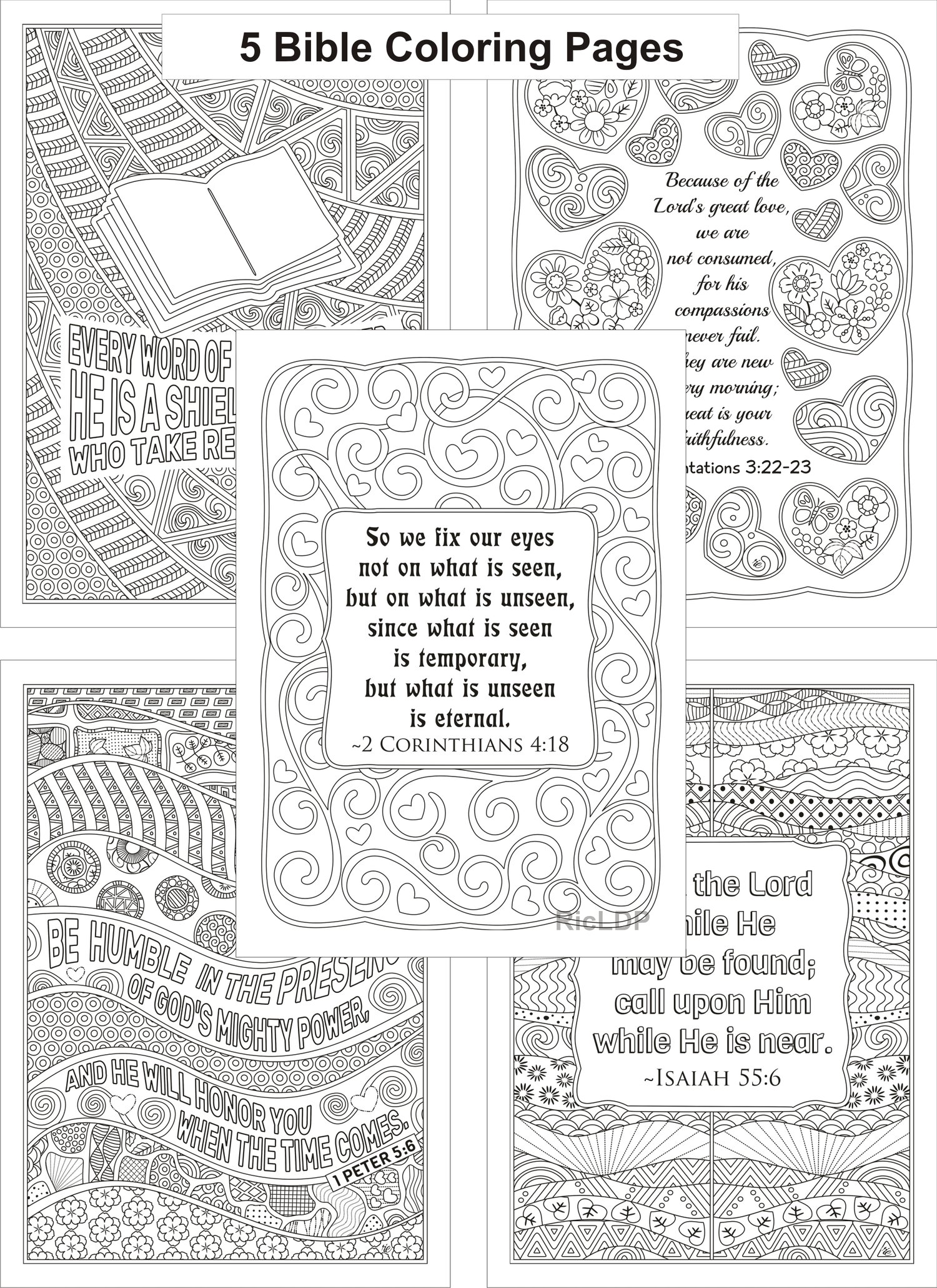 Bible coloring pages set