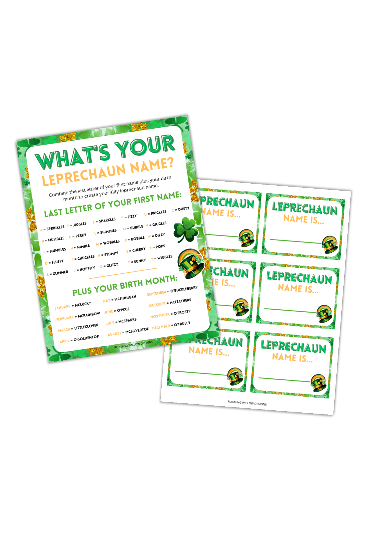 What is your leprechaun name printable â roaming willow designs