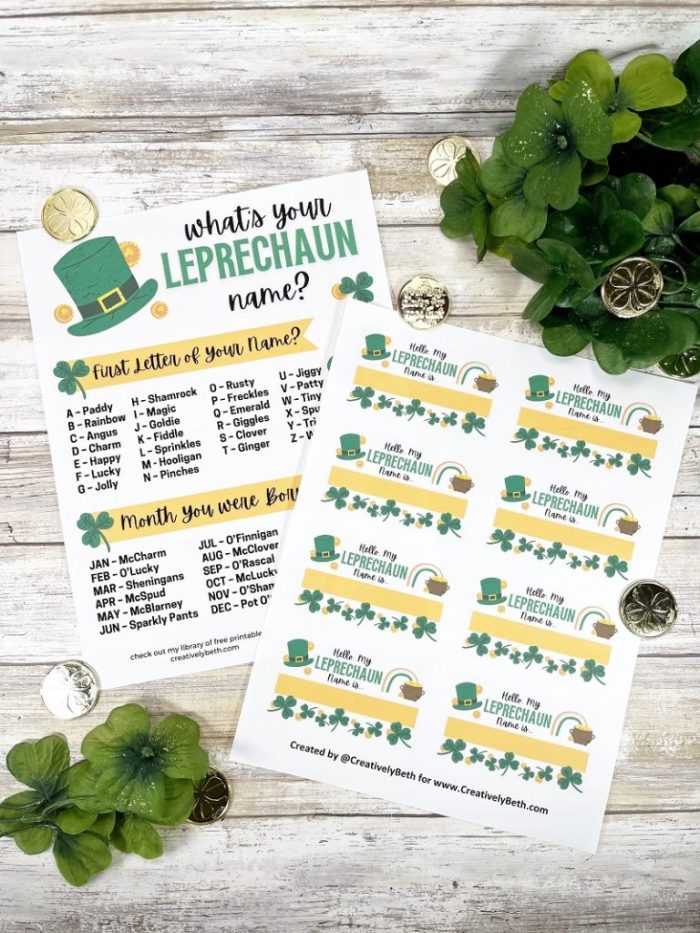 What is your leprechaun name free printable