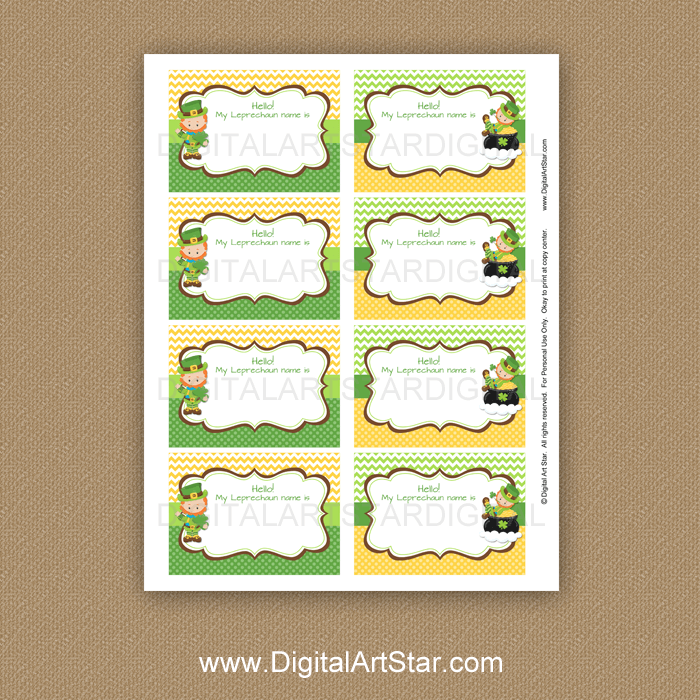 What is your leprechaun name printable game for st patricks day