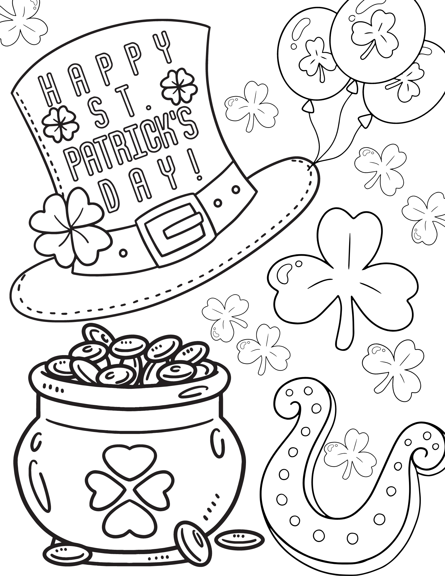 Free printable st patricks day coloring pages for kids and adults