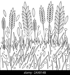 Illustration of a wheat plant growing stock photo