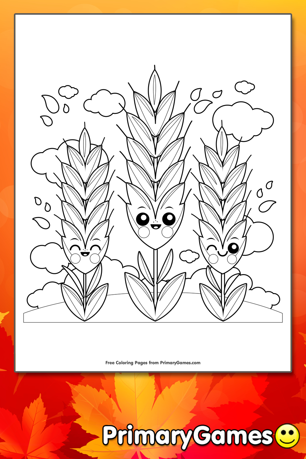 Cute wheat coloring page â free printable pdf from