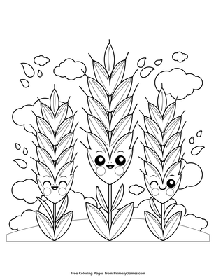 Cute wheat coloring page â free printable pdf from