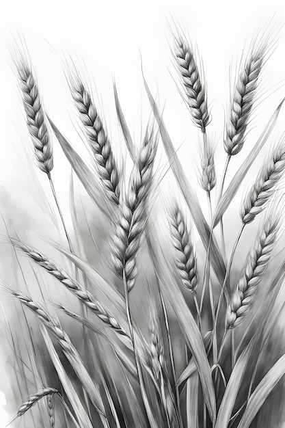 Premium ai image field of wheat coloring page printable quality black and white poster quality