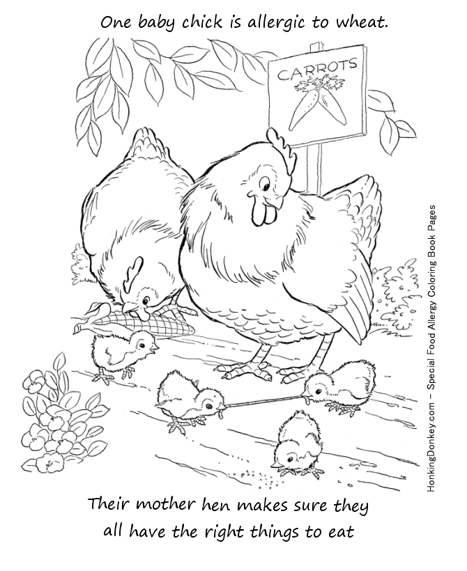 Wheat allergy coloring page activity sheet