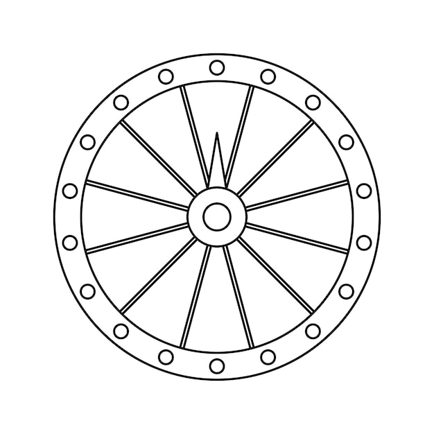 Premium vector coloring page with fortune wheel for kids