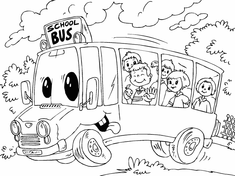 Free coloring page jan the school bus