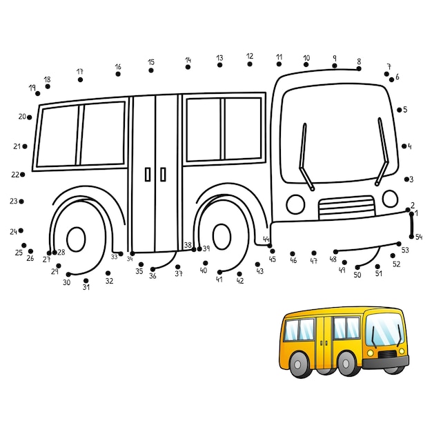 Premium vector dot to dot bus isolated coloring page for kids