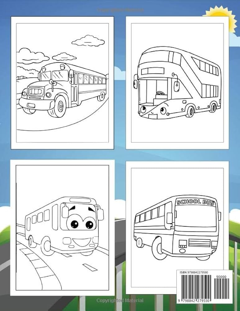 Bus coloring book for kids amazing school bus coloring pages