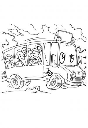 Free printable bus coloring pages for adults and kids