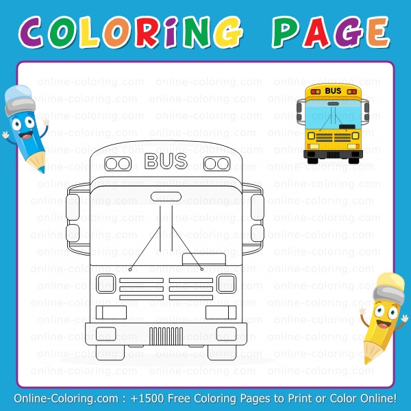 School bus free online coloring page