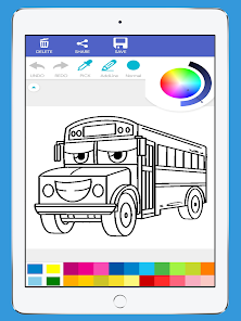 Cute bus coloring book