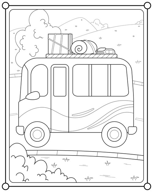 Page bus coloring pages printable images