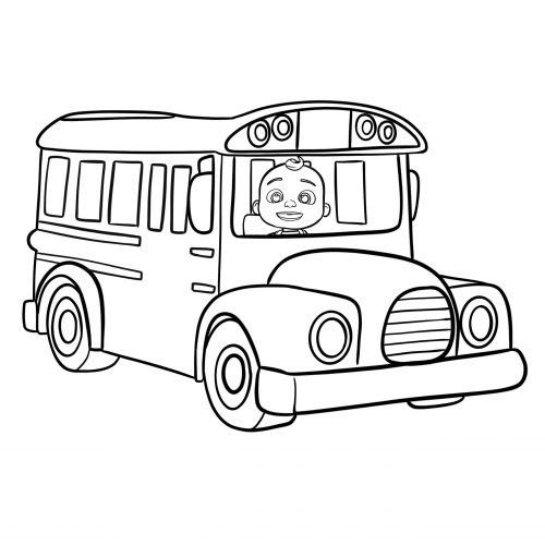 Coelon school bus coloring page