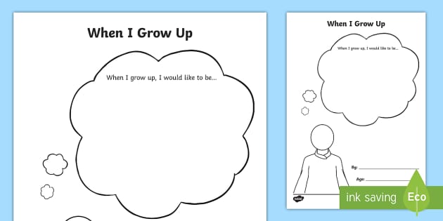 When i grow up worksheet worksheet teacher made