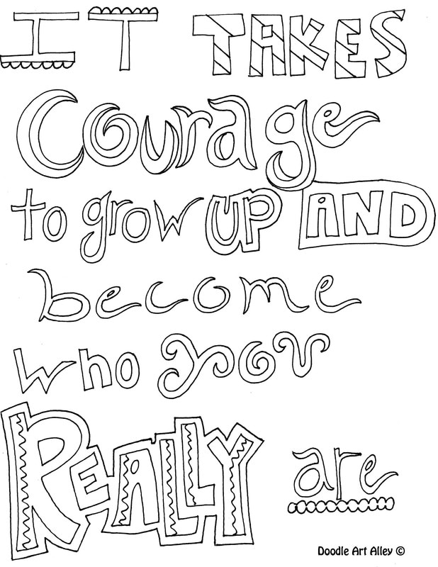 Courage quote coloring pages