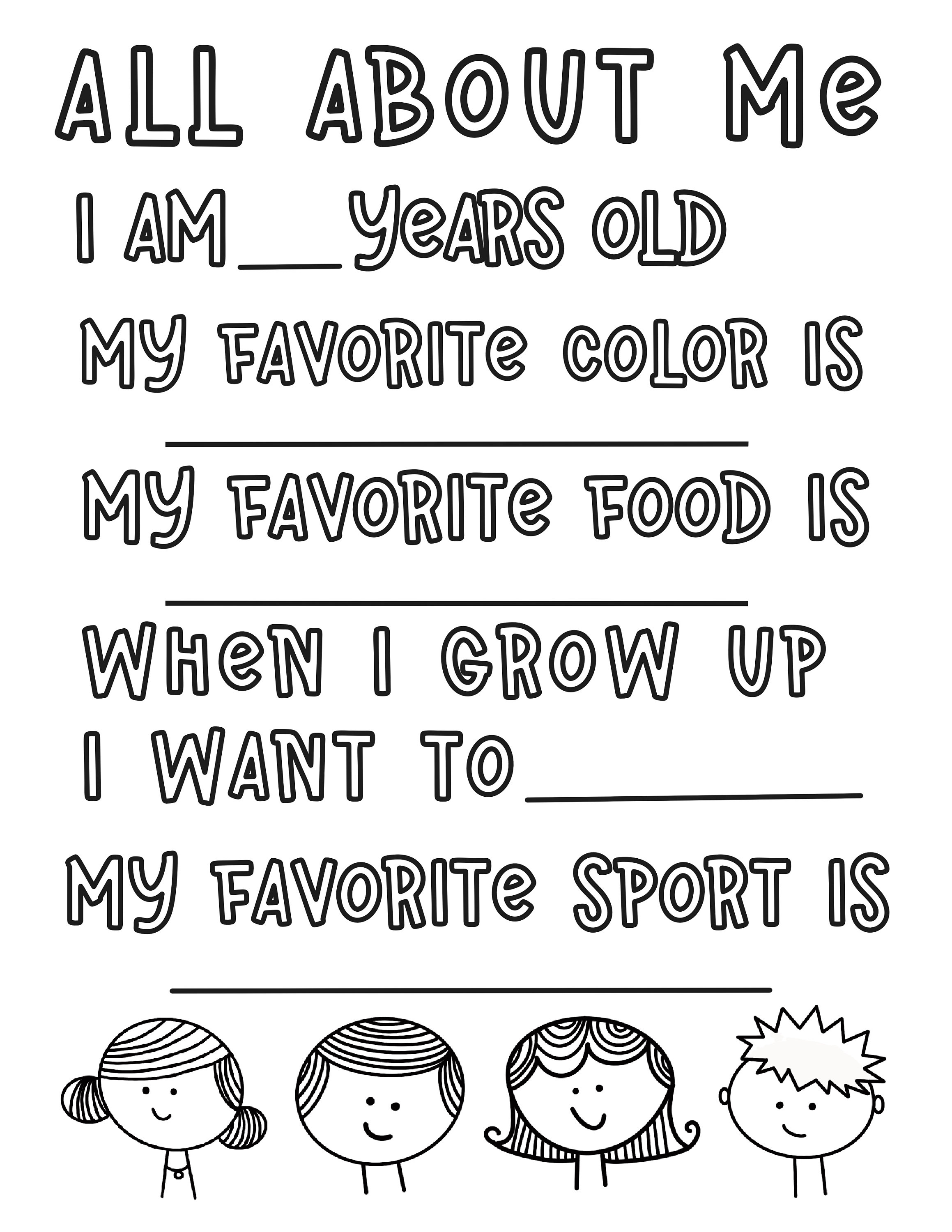 All about me coloring pages download downloadable printable classroom get to know me kids activities for the classroom digital print