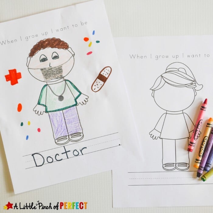 When i grow up color and write kids activity