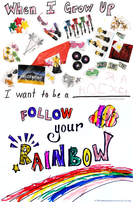 When i grow up collage craft follow your rainbow printable