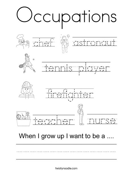 Occupations coloring page