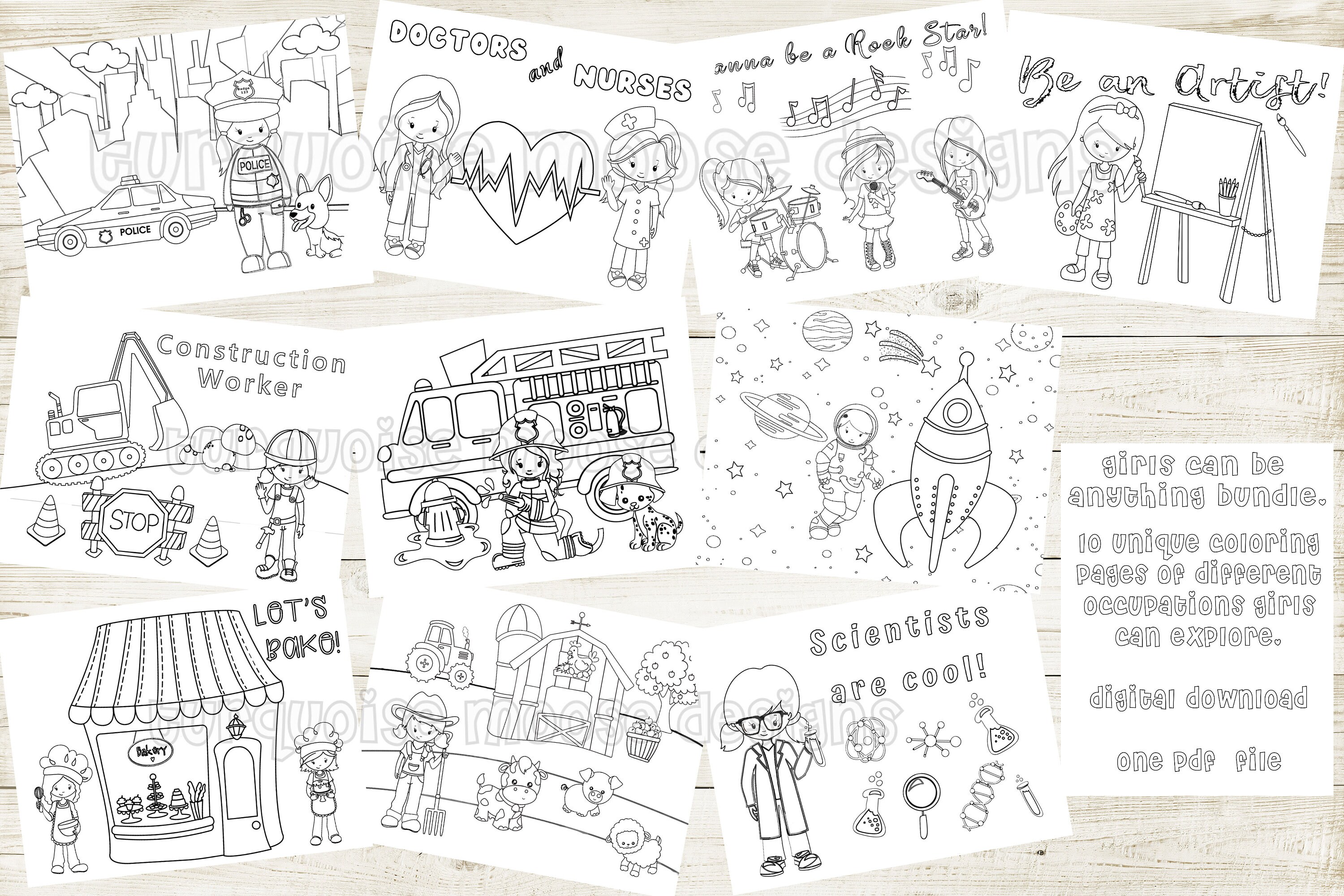 When i grow up coloring pages printable pages to color digital download instant download