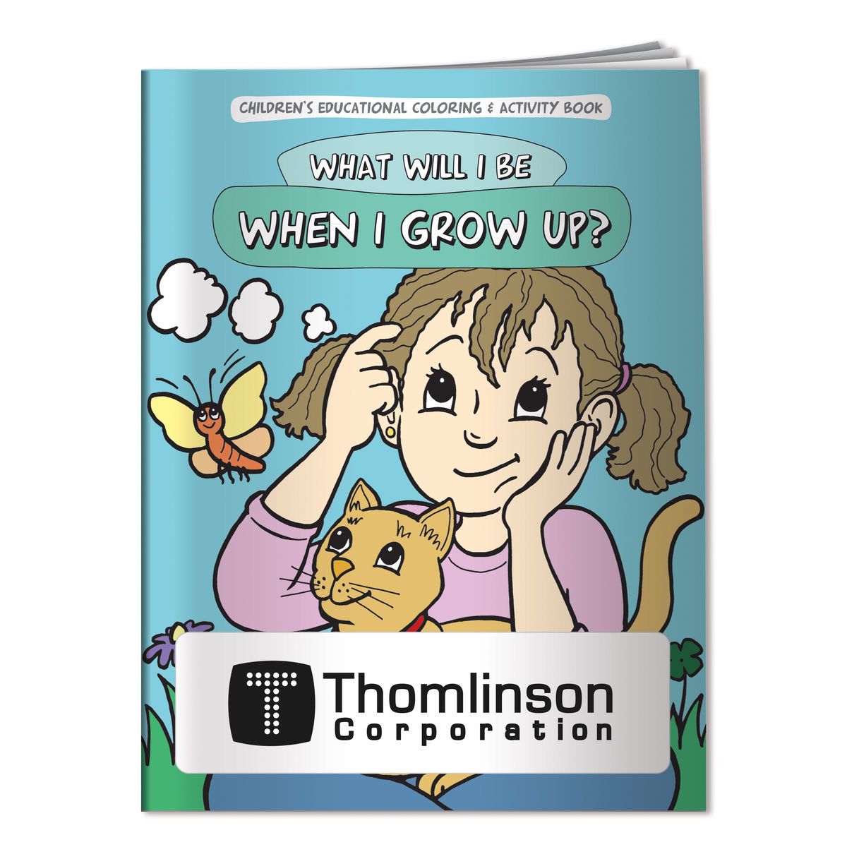 Promotional coloring book what will i be when i grow up personalized with your custom logo