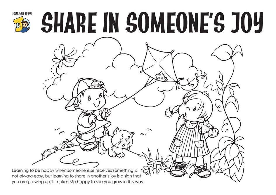 Coloring page from jesus to you share in someones joy my wonder studio