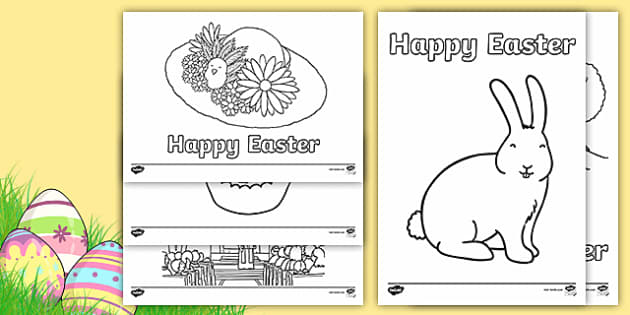 Happy easter louring pictures primary resources ks